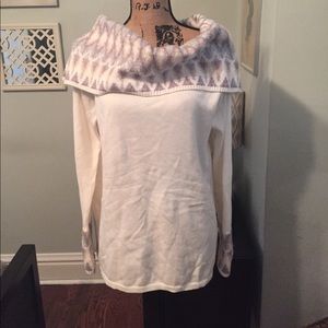 Fair Isle Off The Shoulder Sweater